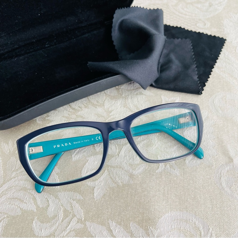 Authentic Prada Navy Teal Frames Glasses - image 1
